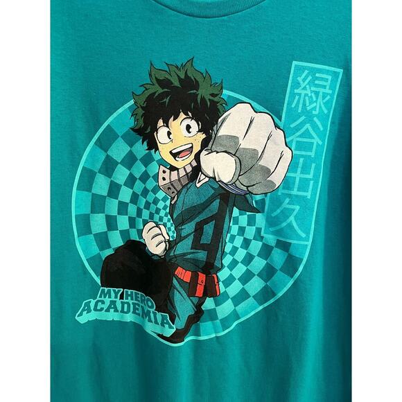 My Hero Academia Teal Green One for All Long Sleeve T-Shirt Size Medium M Anime - Picture 2 of 5